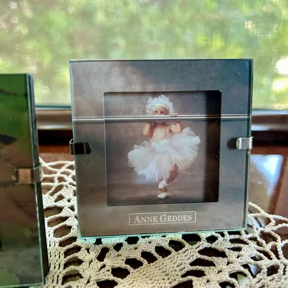 Set of 2 Vintage Anne Geddes 3” x 3” Mini Picture Frames
